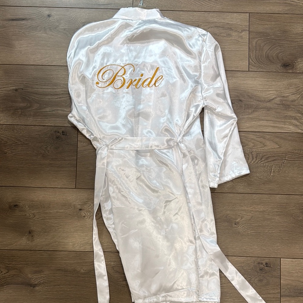 White Satin Bride Robe